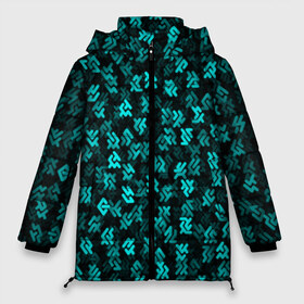 Женская зимняя куртка 3D с принтом Инопланетная письменность в Новосибирске, верх — 100% полиэстер; подкладка — 100% полиэстер; утеплитель — 100% полиэстер | длина ниже бедра, силуэт Оверсайз. Есть воротник-стойка, отстегивающийся капюшон и ветрозащитная планка. 

Боковые карманы с листочкой на кнопках и внутренний карман на молнии | alien | ufo | знаки | инопланентянин | инопланетяне | нло | символы | текст | текстура