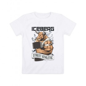 Детская футболка хлопок с принтом Bull 3 | Iceberg в Новосибирске, 100% хлопок | круглый вырез горловины, полуприлегающий силуэт, длина до линии бедер | animals | iceberg | icebergstyle | youtube