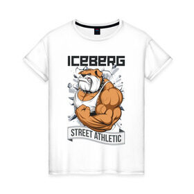 Женская футболка хлопок с принтом Dog 2 | Iceberg в Новосибирске, 100% хлопок | прямой крой, круглый вырез горловины, длина до линии бедер, слегка спущенное плечо | animals | iceberg | icebergstyle | youtube