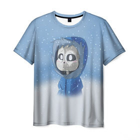 Мужская футболка 3D с принтом Sans в Новосибирске, 100% полиэфир | прямой крой, круглый вырез горловины, длина до линии бедер | new year | sans | santa | undertale | зима | нг | новый год | санта | снег