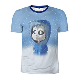 Мужская футболка 3D спортивная с принтом Sans в Новосибирске, 100% полиэстер с улучшенными характеристиками | приталенный силуэт, круглая горловина, широкие плечи, сужается к линии бедра | new year | sans | santa | undertale | зима | нг | новый год | санта | снег