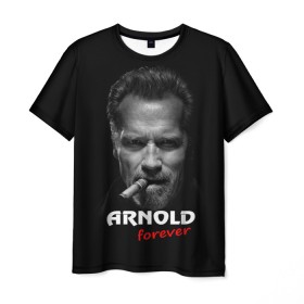 Мужская футболка 3D с принтом Arnold forever в Новосибирске, 100% полиэфир | прямой крой, круглый вырез горловины, длина до линии бедер | актёр | арнольд шварценеггер | боевик | звезда | киногерой | супергерой | терминатор