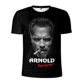 Мужская футболка 3D спортивная с принтом Arnold forever в Новосибирске, 100% полиэстер с улучшенными характеристиками | приталенный силуэт, круглая горловина, широкие плечи, сужается к линии бедра | Тематика изображения на принте: актёр | арнольд шварценеггер | боевик | звезда | киногерой | супергерой | терминатор