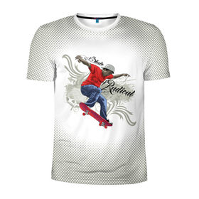 Мужская футболка 3D спортивная с принтом Скейтер в Новосибирске, 100% полиэстер с улучшенными характеристиками | приталенный силуэт, круглая горловина, широкие плечи, сужается к линии бедра | skater | skull | xtreme | граффити | скейт | спорт | череп | экстрим