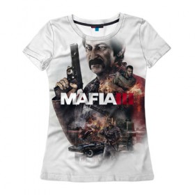 Женская футболка 3D с принтом Mafia 3 в Новосибирске, 100% полиэфир ( синтетическое хлопкоподобное полотно) | прямой крой, круглый вырез горловины, длина до линии бедер | 