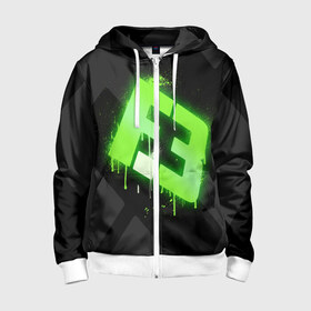 Детская толстовка 3D на молнии с принтом cs:go - Flipsid3 (Black collection) в Новосибирске, 100% полиэстер |  манжеты и пояс оформлены широкой мягкой резинкой, двухслойный капюшон со шнурком для регулировки, спереди карманы и застежка-молния
 | cs | csgo | flipsid3 | го | кс