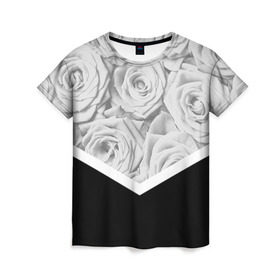 Женская футболка 3D с принтом Розы в Новосибирске, 100% полиэфир ( синтетическое хлопкоподобное полотно) | прямой крой, круглый вырез горловины, длина до линии бедер | fashion | роза | цветы
