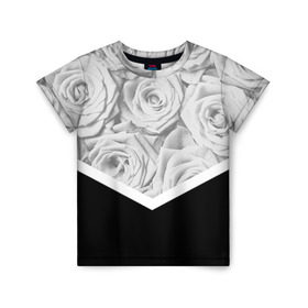 Детская футболка 3D с принтом Розы в Новосибирске, 100% гипоаллергенный полиэфир | прямой крой, круглый вырез горловины, длина до линии бедер, чуть спущенное плечо, ткань немного тянется | fashion | роза | цветы