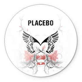 Коврик круглый с принтом Placebo в Новосибирске, резина и полиэстер | круглая форма, изображение наносится на всю лицевую часть | lacebo |  брайан молко | альтернатива. | пласибо | плацебо | плэйсебо | плэсибо | рок