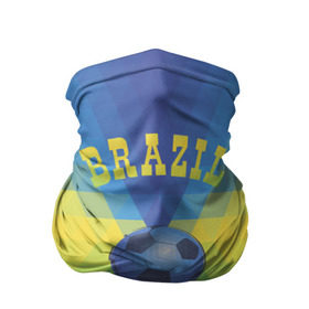 Бандана-труба 3D с принтом Бразилия в Новосибирске, 100% полиэстер, ткань с особыми свойствами — Activecool | плотность 150‒180 г/м2; хорошо тянется, но сохраняет форму | бразилия | геометрия | игра | кубок | мяч | полигональный | спорт | футбол