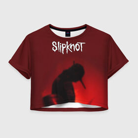Женская футболка 3D укороченная с принтом Slipknot в Новосибирске, 100% полиэстер | круглая горловина, длина футболки до линии талии, рукава с отворотами | слипкнот