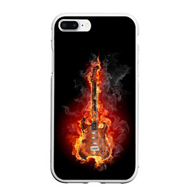 Чехол для iPhone 7Plus/8 Plus матовый с принтом Адская гитара в Новосибирске, Силикон | Область печати: задняя сторона чехла, без боковых панелей | Тематика изображения на принте: ад | арт | дым | музыка | новинки | огонь | пламя | популярные | энергия | яркие