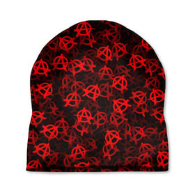 Шапка 3D с принтом Анархия (красное на черном) в Новосибирске, 100% полиэстер | универсальный размер, печать по всей поверхности изделия | Тематика изображения на принте: punk | rock | rocknroll | roll | панк | рок | рокнролл | ролл | текстура