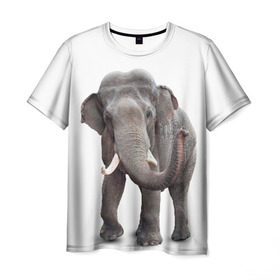 Мужская футболка 3D с принтом Слон VPPDGryphon в Новосибирске, 100% полиэфир | прямой крой, круглый вырез горловины, длина до линии бедер | luxury | premium | vip | vppdgryphon | премиум | слон | эксклюзив