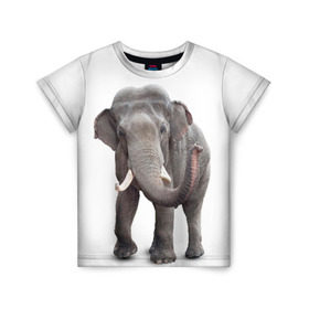 Детская футболка 3D с принтом Слон VPPDGryphon в Новосибирске, 100% гипоаллергенный полиэфир | прямой крой, круглый вырез горловины, длина до линии бедер, чуть спущенное плечо, ткань немного тянется | luxury | premium | vip | vppdgryphon | премиум | слон | эксклюзив