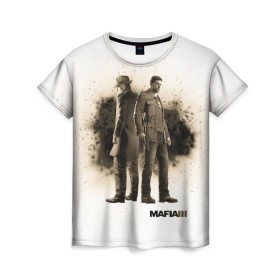 Женская футболка 3D с принтом Mafia 3 в Новосибирске, 100% полиэфир ( синтетическое хлопкоподобное полотно) | прямой крой, круглый вырез горловины, длина до линии бедер | gta | mafia | гта | мафия