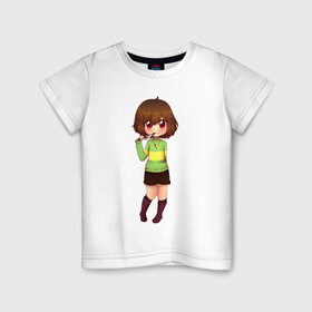 Детская футболка хлопок с принтом Chara в Новосибирске, 100% хлопок | круглый вырез горловины, полуприлегающий силуэт, длина до линии бедер | андертейл | чара