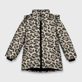 Зимняя куртка для девочек 3D с принтом Шкура леопарда 3 в Новосибирске, ткань верха — 100% полиэстер; подклад — 100% полиэстер, утеплитель — 100% полиэстер. | длина ниже бедра, удлиненная спинка, воротник стойка и отстегивающийся капюшон. Есть боковые карманы с листочкой на кнопках, утяжки по низу изделия и внутренний карман на молнии. 

Предусмотрены светоотражающий принт на спинке, радужный светоотражающий элемент на пуллере молнии и на резинке для утяжки. | Тематика изображения на принте: африка | дикие | животные | леопард