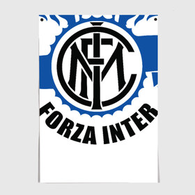 Постер с принтом Forza Inter в Новосибирске, 100% бумага
 | бумага, плотность 150 мг. Матовая, но за счет высокого коэффициента гладкости имеет небольшой блеск и дает на свету блики, но в отличии от глянцевой бумаги не покрыта лаком | 