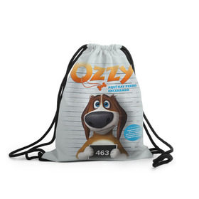 Рюкзак-мешок 3D с принтом Ozzy в Новосибирске, 100% полиэстер | плотность ткани — 200 г/м2, размер — 35 х 45 см; лямки — толстые шнурки, застежка на шнуровке, без карманов и подкладки | dog | fast furry | бигль | большой собачий побег | мартин | мультфильм | оззи | побег | свободу разношерстным | собака