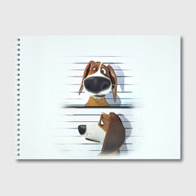 Альбом для рисования с принтом Разыскивается пёс в Новосибирске, 100% бумага
 | матовая бумага, плотность 200 мг. | dog | fast furry | бигль | большой собачий побег | мартин | мультфильм | оззи | побег | свободу разношерстным | собака