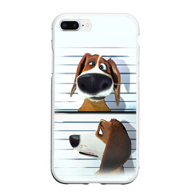 Чехол для iPhone 7Plus/8 Plus матовый с принтом Разыскивается пёс в Новосибирске, Силикон | Область печати: задняя сторона чехла, без боковых панелей | Тематика изображения на принте: dog | fast furry | бигль | большой собачий побег | мартин | мультфильм | оззи | побег | свободу разношерстным | собака