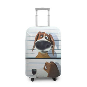 Чехол для чемодана 3D с принтом Разыскивается пёс в Новосибирске, 86% полиэфир, 14% спандекс | двустороннее нанесение принта, прорези для ручек и колес | dog | fast furry | бигль | большой собачий побег | мартин | мультфильм | оззи | побег | свободу разношерстным | собака