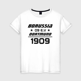Женская футболка хлопок с принтом BVB в Новосибирске, 100% хлопок | прямой крой, круглый вырез горловины, длина до линии бедер, слегка спущенное плечо | боруссия