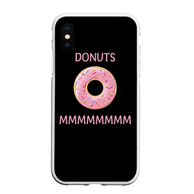 Чехол для iPhone XS Max матовый с принтом Donuts в Новосибирске, Силикон | Область печати: задняя сторона чехла, без боковых панелей | Тематика изображения на принте: simpsons