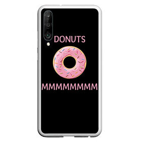 Чехол для Honor P30 с принтом Donuts в Новосибирске, Силикон | Область печати: задняя сторона чехла, без боковых панелей | Тематика изображения на принте: simpsons