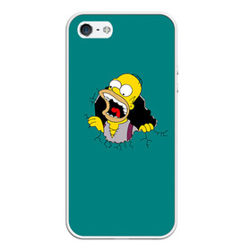 Чехол для iPhone 5/5S матовый с принтом Alien-Homer в Новосибирске, Силикон | Область печати: задняя сторона чехла, без боковых панелей | simpsons