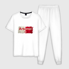 Мужская пижама хлопок с принтом Arsenal в Новосибирске, 100% хлопок | брюки и футболка прямого кроя, без карманов, на брюках мягкая резинка на поясе и по низу штанин
 | arsenal | арсенал