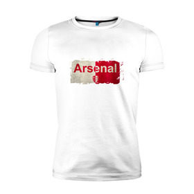 Мужская футболка премиум с принтом Arsenal в Новосибирске, 92% хлопок, 8% лайкра | приталенный силуэт, круглый вырез ворота, длина до линии бедра, короткий рукав | arsenal | арсенал