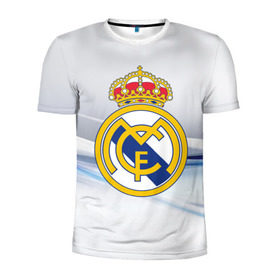 Мужская футболка 3D спортивная с принтом Реал Мадрид в Новосибирске, 100% полиэстер с улучшенными характеристиками | приталенный силуэт, круглая горловина, широкие плечи, сужается к линии бедра | real madrid | испания | португалия