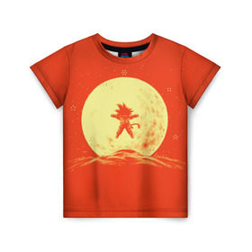 Детская футболка 3D с принтом Moon в Новосибирске, 100% гипоаллергенный полиэфир | прямой крой, круглый вырез горловины, длина до линии бедер, чуть спущенное плечо, ткань немного тянется | anime | dragon ball | goku | аниме | гоку | драконий жемчуг | жемчуг дракона