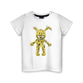 Детская футболка хлопок с принтом Springtrap в Новосибирске, 100% хлопок | круглый вырез горловины, полуприлегающий силуэт, длина до линии бедер | Тематика изображения на принте: five nights at freddys | springtrap | фнаф