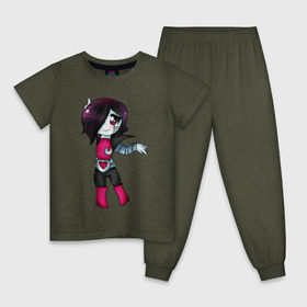 Детская пижама хлопок с принтом Mettaton в Новосибирске, 100% хлопок |  брюки и футболка прямого кроя, без карманов, на брюках мягкая резинка на поясе и по низу штанин
 | mettaton | undertale