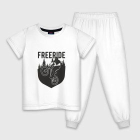 Детская пижама хлопок с принтом Freeride в Новосибирске, 100% хлопок |  брюки и футболка прямого кроя, без карманов, на брюках мягкая резинка на поясе и по низу штанин
 | iceberg