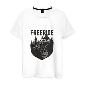 Мужская футболка хлопок с принтом Freeride в Новосибирске, 100% хлопок | прямой крой, круглый вырез горловины, длина до линии бедер, слегка спущенное плечо. | iceberg