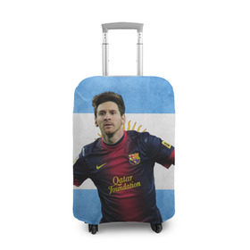 Чехол для чемодана 3D с принтом Messi from Argentina в Новосибирске, 86% полиэфир, 14% спандекс | двустороннее нанесение принта, прорези для ручек и колес | аргентина | барселона | месси | футбол