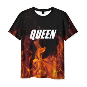 Мужская футболка 3D с принтом Queen в Новосибирске, 100% полиэфир | прямой крой, круглый вырез горловины, длина до линии бедер | rok | куин | меркури | музыка | панк | рок | фреди