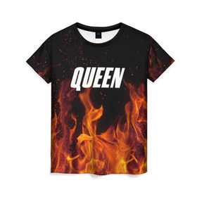 Женская футболка 3D с принтом Queen в Новосибирске, 100% полиэфир ( синтетическое хлопкоподобное полотно) | прямой крой, круглый вырез горловины, длина до линии бедер | rok | куин | меркури | музыка | панк | рок | фреди