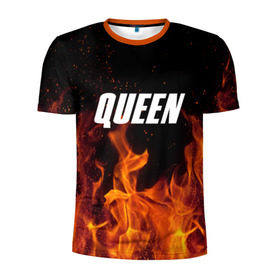 Мужская футболка 3D спортивная с принтом Queen в Новосибирске, 100% полиэстер с улучшенными характеристиками | приталенный силуэт, круглая горловина, широкие плечи, сужается к линии бедра | rok | куин | меркури | музыка | панк | рок | фреди