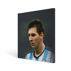 Холст квадратный с принтом Leo Messi в Новосибирске, 100% ПВХ |  | fc barcelona | football | lionel messi | messi | аргентина | барса | лео месси | фк барселона | футбол