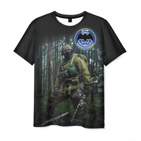 Мужская футболка 3D с принтом Военная разведка в Новосибирске, 100% полиэфир | прямой крой, круглый вырез горловины, длина до линии бедер | армия | вс рф | россия | солдат