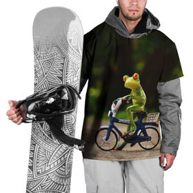 Накидка на куртку 3D с принтом Лягушка в Новосибирске, 100% полиэстер |  | Тематика изображения на принте: велосипед | жаба | животные | лягушка | мини | фигурка