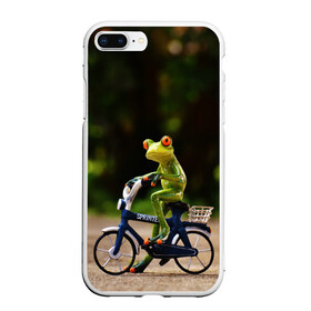 Чехол для iPhone 7Plus/8 Plus матовый с принтом Лягушка в Новосибирске, Силикон | Область печати: задняя сторона чехла, без боковых панелей | велосипед | жаба | животные | лягушка | мини | фигурка