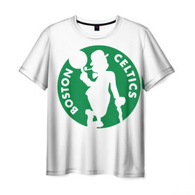 Мужская футболка 3D с принтом Boston Celtics в Новосибирске, 100% полиэфир | прямой крой, круглый вырез горловины, длина до линии бедер | 