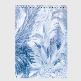 Скетчбук с принтом Морозные узоры в Новосибирске, 100% бумага
 | 48 листов, плотность листов — 100 г/м2, плотность картонной обложки — 250 г/м2. Листы скреплены сверху удобной пружинной спиралью | Тематика изображения на принте: frost | happy | new | year | год | иней | мороз | новогодние | новый | снег