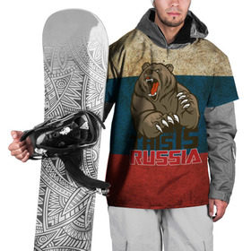 Накидка на куртку 3D с принтом This is Russia в Новосибирске, 100% полиэстер |  | медведь | мишка | патриот | патриотизм | россия | руский | рф | страна | ярусский